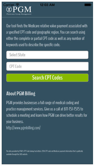 CPT-Code-Fee-Search-App-Screenshot