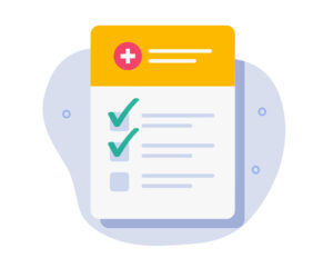 Illustration of a medical billing checklist with green checkmarks, symbolizing key qualities to look for in laboratory billing software.